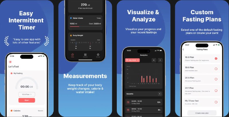 🧭 #应用限免 📂 软件名称：Easy Intermittent fasting app 🍏 支持平台：#iOS 17.0+ 📊 软件价格：内购限免 🪟 软件简介：一款帮助用户实现减肥目标的应用，支持间歇性禁食、卡路里和水分摄入跟踪