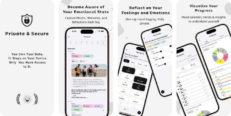 🧭 #应用限免 📂 软件名称：EmoFit：情绪日记 🍏 支持平台：#iOS 16.0+ 📊 软件价格：内购限免 🪟 软件简介：一款集情绪追踪与日记于一体的身心健康工具，让你可轻松记录心情、追踪情绪、撰写反思，并养成健康的自我关怀习惯