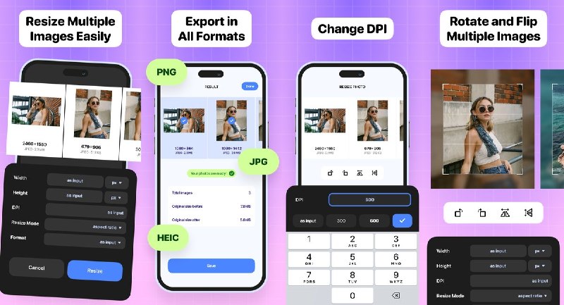 🧭 #应用限免 📂 软件名称：Image Resizer 🍏 支持平台：#iOS 14.0+ 📊 软件价格：￥22.00 -> ¥0.00 🪟 软件简介：一款像素级精确的图像缩放工具，支持批量调整大小、旋转、DPI自定义调整