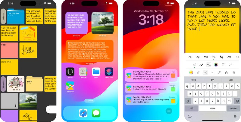 🧭 #应用限免 📂 软件名称：WeeNote Notes and Widget 🍏 支持平台：#iOS 17.0+ 📊 软件价格：内购限免（主页右下角箭头→设置→go pro） 🪟 软件简介：一款功能丰富的桌面便签备忘与提醒应用，您可以创建多彩笔记和定时提醒，将笔记添加到主屏幕，支持手写和绘画功能，以及根据需要调整透明度、旋转角度，甚至自定义背景图像和字体