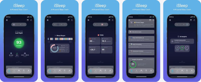 🧭 #应用限免 📂 软件名称：iSleepIsWell 🍏 支持平台：#iOS 18.0+ 📊 软件价格：内购限免 🪟 软件简介：一款基于 Apple Watch 数据的智能睡眠助手，自动记录睡眠时长、阶段、心率和血氧等指标，通过可视化图表和周报帮助你了解睡眠模式
