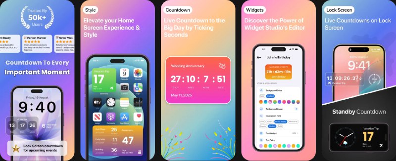 🧭 #应用限免 📂 软件名称：CountX: Countdown & Reminders 🍏 支持平台：#iOS 18.0+ 📊 软件价格：内购限免 🪟 软件简介：一款精致的倒数日与提醒工具，可在主屏幕、锁屏和待机模式以小组件形式展示生日、节日、截止日期等重要事件