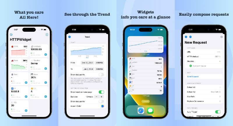 🧭 #应用限免 📂 软件名称：HTTPWidget - 你的 API 仪表盘 🍏 支持平台：#iOS 15.0+ 📊 软件价格：￥18.00 -> ¥0.00 🪟 软件简介：一款把任何 API 变成个人信息面板的开发工具应用，支持保存、测试并监控 HTTP 请求，将数值展示到小组件与图表中