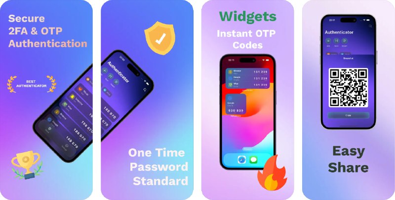 🧭 #应用限免 📂 软件名称：Authenticator App Widget 🍏 支持平台：#iOS 16.0+ 📊 软件价格：内购限免 🪟 软件简介：一款存储两步验证代码的应用，可帮助您增强账户的安全性