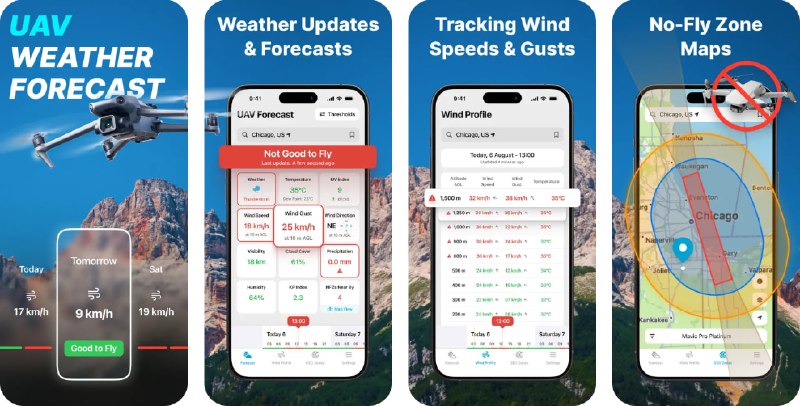🧭 #应用限免 📂 软件名称：DroneWX UAV Weather Forecast 🍏 支持平台：#iOS 17.0+ 📊 软件价格：内购限免（重启一次应用+代理环境即可看见0元内购选项） 🪟 软件简介：一款为无人机飞行员设计的天气预报与飞行条件综合管理工具
