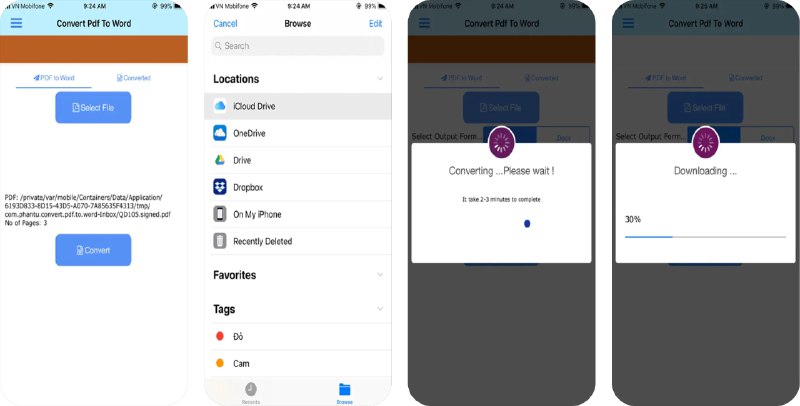 🧭 #优质应用 📂 软件名称：将PDF转换为Word 🍏 支持平台：#iOS 11.0+ 📊 软件价格：免费 🪟 软件简介：一款快速的 PDF 转 Word 应用，具有95%的文本识别准确率， 支持直接从访达、OneDrive、Google Drive导入文件，让您可以轻松编辑识别后的文档