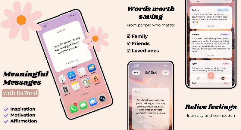 🧭 #应用限免 📂 软件名称：ReMind: Message Diary 🍏 支持平台：#iOS 15.6+ 📊 软件价格：内购限免 🪟 软件简介：一款消息珍藏应用，支持保存来自 iMessage、WhatsApp、Instagram 等各平台的有意义文字，提供每日提醒、精美壁纸主题和分类管理