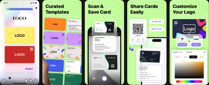 🧭 #应用限免 📂 软件名称：Business Card Maker 🍏 支持平台：#iOS 17.0+ 📊 软件价格：￥22.00 -> ¥0.00 🪟 软件简介：一款名片设计与数字名片管理工具，提供多种专业名片模板，每个模板支持 6 种配色，可自由编辑文字、Logo 和版式