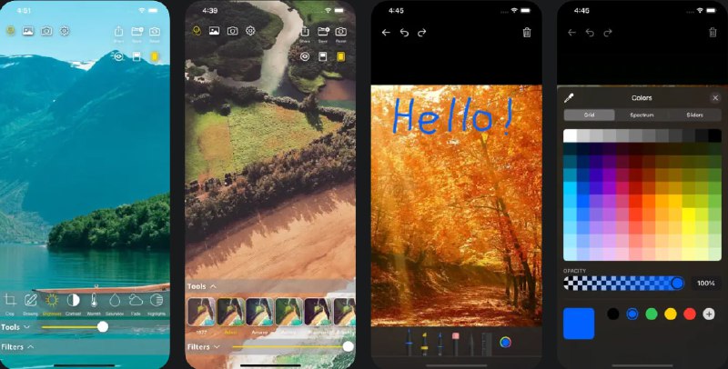🧭 #应用限免 📂 软件名称：Photo Editor Express+ 🍏 支持平台：#iOS 15.4+ 📊 软件价格：¥8.00 -> ¥0.00 🪟 软件简介：一款照片编辑应用，主要功能包括拍摄、编辑、绘图、裁剪、旋转、镜像翻转、亮度调节、对比度调节、饱和度调节、色温调节以及一系列预设滤镜，让您轻松创作高质量的照片内容