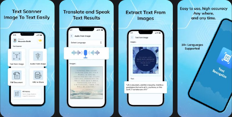 🧭 #应用限免 📂 软件名称：OCR 文本转语音专业版 🍏 支持平台：#iOS 13.0+ 📊 软件价格：内购限免 🪟 软件简介：一款 OCR 文本转语音应用，支持包括文本识别、图像到文本转换、PDF 文本提取、图像语音输出等，简化您的工作流程