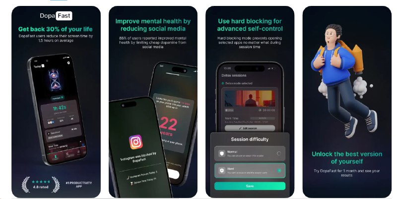 🧭 #应用限免 📂 软件名称：Time blocking for productivity 🍏 支持平台：#iOS 16.0+ 📊 软件价格：内购限免 🪟 软件简介：一款帮助您减少屏幕时间、消除干扰并提高生产力的应用