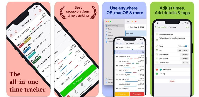 🧭 #应用限免 📂 软件名称：WorkingHours • 时间跟踪、时间表、工作时间 🍏 支持平台：#iOS 15.0+ 📊 软件价格：内购限免 🪟 软件简介：一款帮助用户高效跟踪和管理工作时间的应用