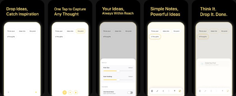 🧭 #应用限免 📂 软件名称：Pond - 快速笔记 & 灵感捕捉 🍏 支持平台：#iOS 16.6+ 📊 软件价格：￥8.00 -> ¥0.00 🪟 软件简介：一款极简笔记应用，去掉复杂功能，回归笔记本质
