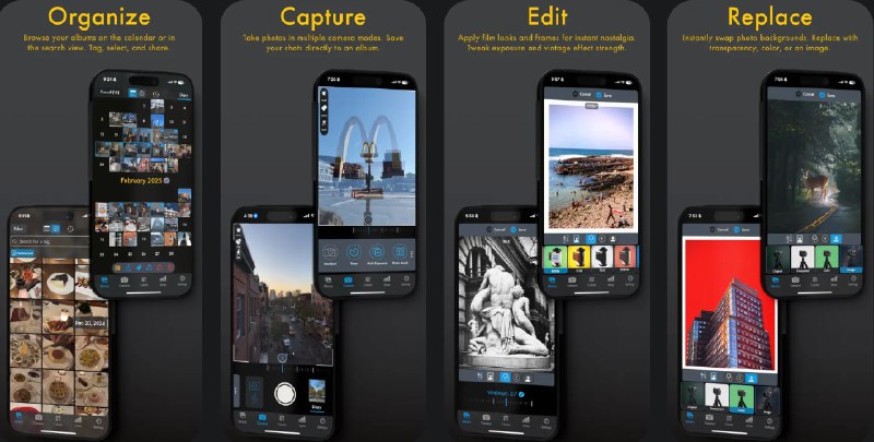 🧭 #应用限免 📂 软件名称：Phomo — Photo Journal 🍏 支持平台：#iOS 15.1+ 📊 软件价格：内购限免 🪟 软件简介：一款照片管理应用，支持日历视图浏览、照片标签和搜索功能，还提供简单的编辑功能，您可以尝试不同的复古胶卷效果、替换背景和为照片添加边框， 🕸 软件下载：点击下载🚀 频道   💬 群聊   📭 投稿   🛃 商务