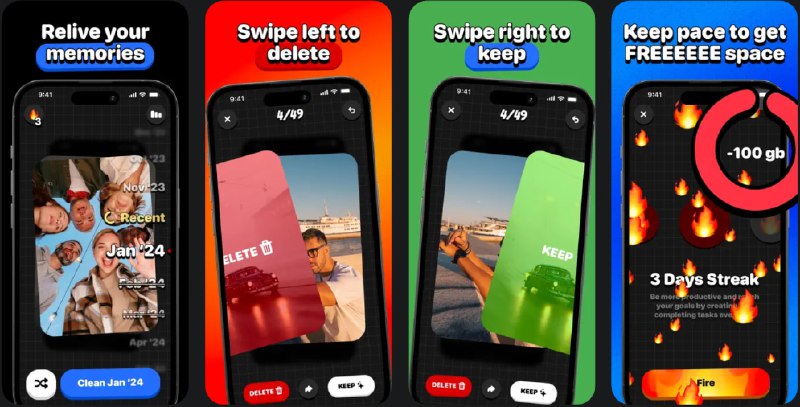 🧭 #应用限免 📂 软件名称：Sweep - Swiping between photos 🍏 支持平台：#iOS 16.0+ 📊 软件价格：内购限免 🪟 软件简介：一款简单高效的照片管理应用，帮助您通过滑动的方式快速整理手机中的照片库