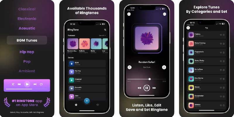 🧭 #应用限免 📂 软件名称：爱铃声 - 手机制作铃声 iPhone Ringtones 🍏 支持平台：#iOS 14.0+ 📊 软件价格：内购限免 🪟 软件简介：一款轻松自定义iPhone铃声、闹钟与短信提示音的应用