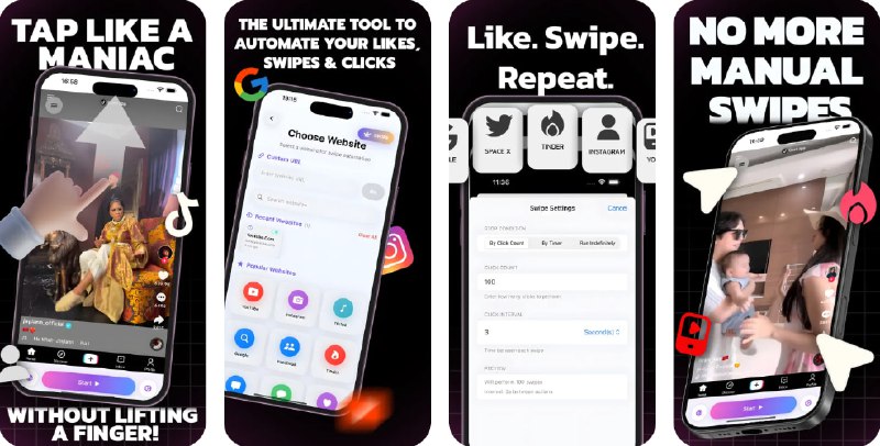 🧭 #应用限免 📂 软件名称：Auto Tap & Swipe on Screen 🍏 支持平台：#iOS 18.0+ 📊 软件价格：内购限免（lifetime 选项在SUBSCRIBE左下角灰色小字） 🪟 软件简介：内置私密浏览器的网页自动化助手，可在喜欢的网站上自动执行点击、滑动与刷新等重复动作