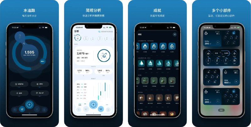 🧭 #应用限免 📂 软件名称：Water - Tracker/Reminder 🍏 支持平台：#iOS 16.0+ 📊 软件价格：内购限免 🪟 软件简介：一款帮助用户跟踪水摄入量并提醒饮水的应用