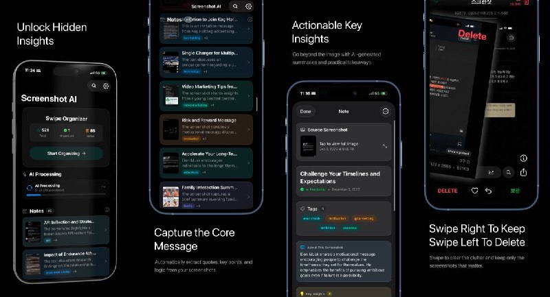 🧭 #应用限免 📂 软件名称：ScreenshotAI - AI Notes 🍏 支持平台：#iOS 26.0+ 📊 软件价格：内购限免 🪟 软件简介：一款利用设备端 AI 自动将截图转化为可搜索、有组织笔记的效率工具
