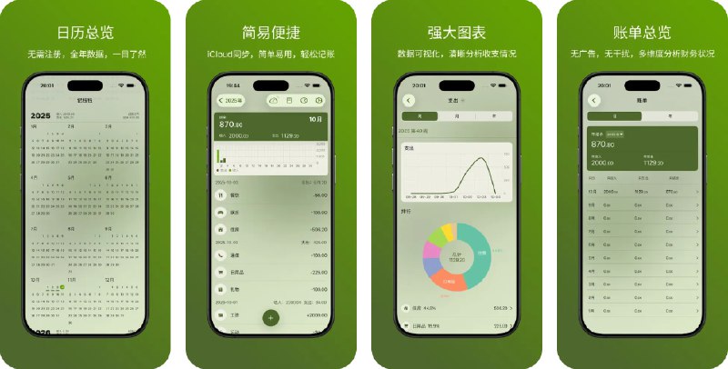 🧭 #应用限免 📂 软件名称：记钱钱 🍏 支持平台：#iOS 16.0+ 📊 软件价格：￥8.00 -> ¥0.00（内购均为打赏） 🪟 软件简介：一款简单易用的记账工具，帮助你快速记录每日支出和收入，内置多维度图表分析（折线图、柱状图、饼图），能清晰分析收支趋势和消费习惯，帮助优化财务规划