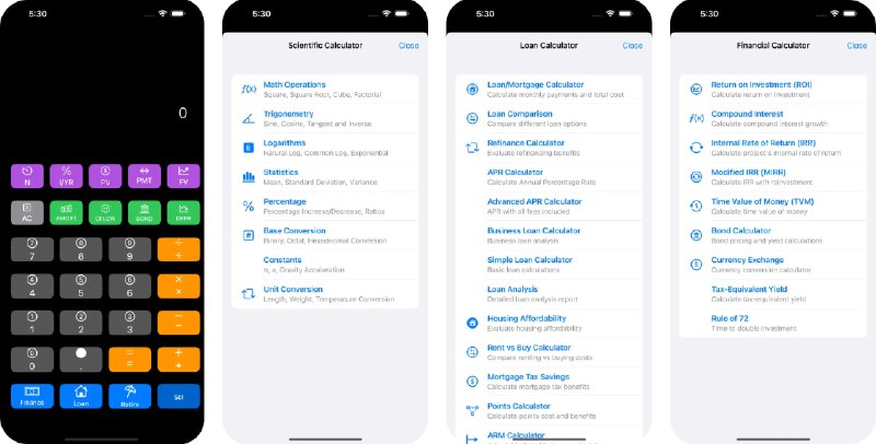 🧭 #应用限免 📂 软件名称：Financial Calculator Plus 🍏 支持平台：#iOS 18.1+ 📊 软件价格：外区限免 🪟 软件简介：一款集财务计算、贷款分析、退休规划及科学计算于一体的全能型计算器应用