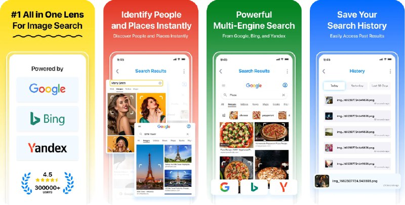 🧭 #应用限免 📂 软件名称：Reverse Image Search Lens App 🍏 支持平台：#iOS 13.0+ 📊 软件价格：内购限免（开启代理后界面自动弹出） 🪟 软件简介：一款支持多搜索引擎的图片反向搜索工具，通过 Google、Bing、Yandex 等全网比对，实现一键搜图