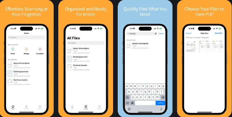 🧭 #应用限免 📂 软件名称：Scan PDF－Convert Document 🍏 支持平台：#iOS 15.0+ 📊 软件价格：内购限免 🪟 软件简介：一款文档扫描应用，方便您进行无缝的文档扫描、合并和组织