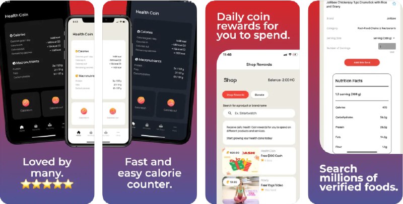 🧭 #应用限免 📂 软件名称：Calorie Counter | Health Coin 🍏 支持平台：#iOS 13.0+ 📊 软件价格：内购限免（代理环境） 🪟 软件简介：一款健康应用，帮助您监测每日卡路里和各类营养素，从而有效减肥