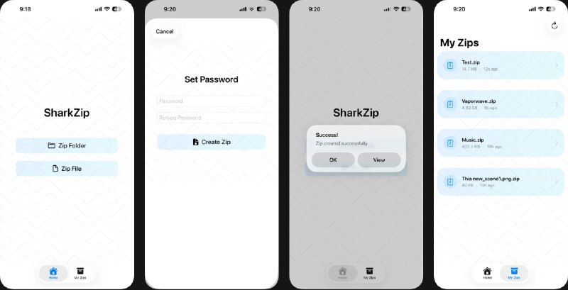 🧭 #应用限免 📂 软件名称：SharkZip - Zip with Password 🍏 支持平台：#iOS 18.6+ 📊 软件价格：￥15.00 -> ¥0.00 🪟 软件简介：一款文件加密压缩的 ZIP 工具，支持压缩单个文件或整个文件夹，并管理本地所有压缩档案；内置快速预览功能，可直接查看 ZIP 内容，并通过邮件、信息、AirDrop 或各类云服务分享受密码保护的压缩包