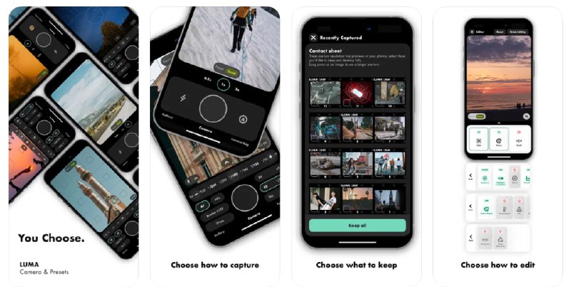 🧭 #应用限免 📂 软件名称：LUMA Camera & Presets 🍏 支持平台：#iOS 16.4+ 📊 软件价格：内购限免 🪟 软件简介：一款摄影应用，让您可以以 RAW 格式捕捉图像，以便进行详细编辑和调整