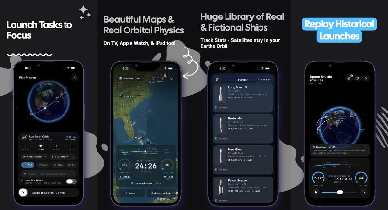 🧭 #应用限免 📂 软件名称：Orbital Focus 专注火箭 🍏 支持平台：#iOS 26.0+ 📊 软件价格：内购限免 🪟 软件简介： 一款把专注力变成火箭发射的番茄钟应用，专注越久飞得越高 ——15 分钟亚轨道跳跃、25 分钟绕地球一圈、45 分钟交会对接、60 分钟同步轨道、90 分钟深空远征