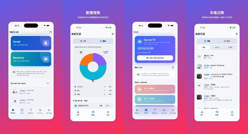 🧭 #应用限免 📂 软件名称：当面传输 (MySend) 🍏 支持平台：#iOS 15.5+ 📊 软件价格：内购限免 🪟 软件简介：一款跨设备极速传输与投屏工具，基于局域网直连技术，速度可达 50MB/s，不限文件大小