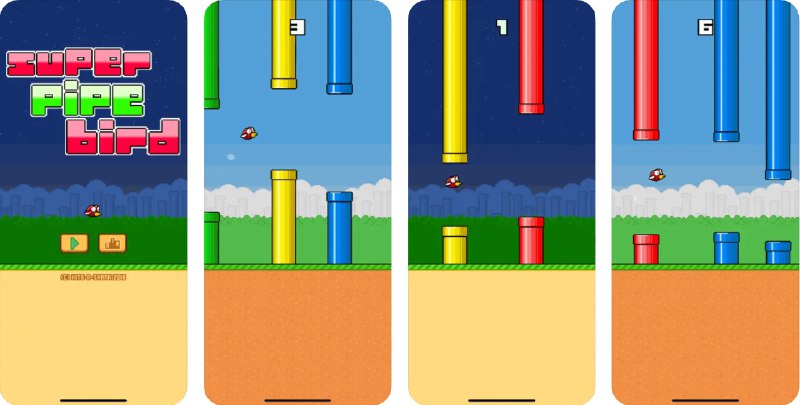 🧭 #应用限免 📂 软件名称：Super Pipe Bird 🍏 支持平台：#iOS 11.0+ 📊 软件价格：¥6.00 -> ¥0.00 🪟 软件简介：一款童年小游戏，您需要不断点击屏幕控制小鸟穿越水管来获取分数，需要一定的技巧和反应能力，无聊的时候可以玩玩 🕸 软件下载：点击下载🚀 频道   💬 群聊   📭 投稿   🛃 商务