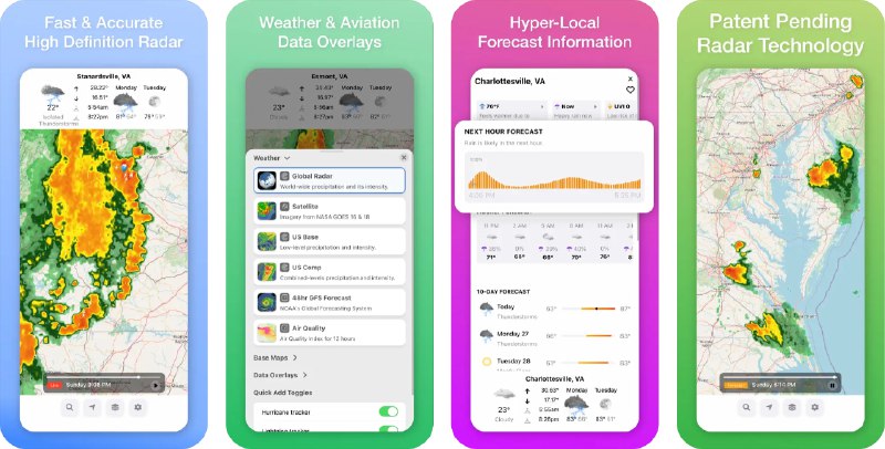 🧭 #应用限免 📂 软件名称：Radar Omega - Live Weather 🍏 支持平台：#iOS 14.0+ 📊 软件价格：内购限免（内购界面点击 Ver outros planos 即可看见限免选项） 🪟 软件简介：一款天气预报应用