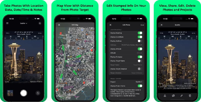 🧭 #应用限免 📂 软件名称：GPS Nav Survey Camera 🍏 支持平台：#iOS 17.0+ 📊 软件价格：内购限免（点击主页左上角图标-划到最底下就能看见内购入口） 🪟 软件简介：一款为工程师、测量员、户外爱好者及所有注重地理精度的用户设计的专业相机工具