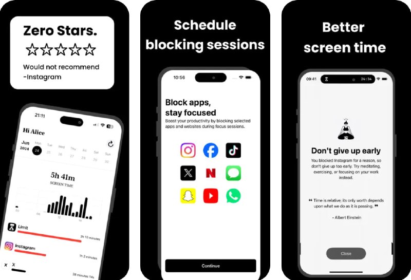 🧭 #应用限免 📂 软件名称：Limit: Screen Time for Focus 🍏 支持平台：#iOS 16.1+ 📊 软件价格：内购限免 🪟 软件简介：一款帮助您控制屏幕时间、提高专注力的应用