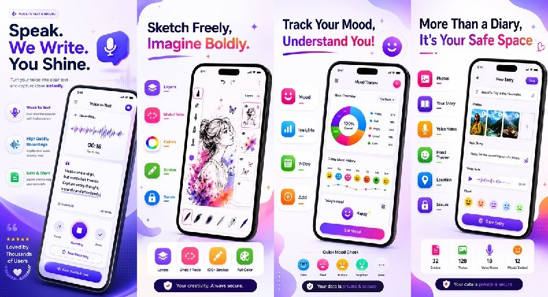 🧭 #应用限免 📂 软件名称： Journal - A Private Photo Diary  🍏 支持平台：#iOS 14.0+ 📊 软件价格：内购限免 🪟 软件简介： 一款注重隐私的个人照片日记应用，支持语音转文字、素描绘制和心情记录，数据不收集，保存在本地