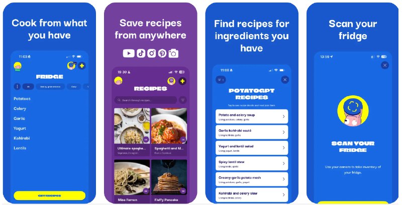 🧭 #应用限免 📂 软件名称：Menu planner - OH, a potato! 🍏 支持平台：#iOS 16.0+ 📊 软件价格：美区内购限免 🪟 软件简介：一个综合的餐饮计划工具，帮助您通过已有食材减小食物浪费，轻松安排餐食