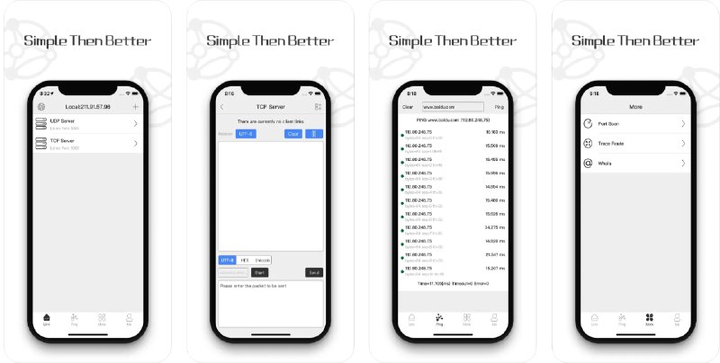 🧭 #应用限免 📂 软件名称：TCP UDP Ping Socket 网络 调试 工具 🍏 支持平台：#iOS 12.1+ #macOS 10.12+ 📊 软件价格：¥15.00 -> ¥0.00 🪟 软件简介：一款TCP和UDP通信调试工具，主要功能包括集成TCP和UDP客户端、服务端，能够同时管理多个客户端链接，定时自动发送报文，支持16进制和UTF-8字符编码切换，同时会自动缓存上次发送的报文