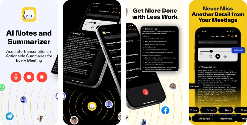 🧭 #应用限免 📂 软件名称：Notebook AI: Meeting Notes 🍏 支持平台：#iOS 17.0+ 📊 软件价格：内购限免（代理环境） 🪟 软件简介：一款由 AI 提供支持的笔记应用程序，帮助您轻松记录会议笔记、进行转录和总结，主要功能包括即时转录对话、生成简洁易读的总结、实现团队内的即时笔记共享，将会议讨论转化为文本，适合专业人士、团队和学生，让每一次对话成为组织有序的可共享资产，提升生产力