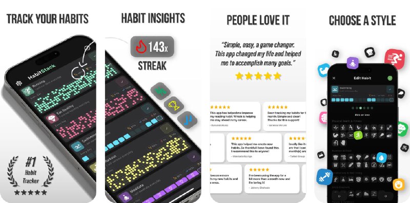 🧭 #应用限免 📂 软件名称：Habit Tracker - HabitStack 🍏 支持平台：#iOS 17.0+ 📊 软件价格：内购限免 🪟 软件简介：一款集强大习惯打卡、日程管理、目标制定与数据分析于一体的高效习惯养成工具