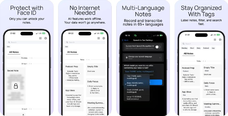 🧭 #应用限免 📂 软件名称：Voice Note taking app QuillPad 🍏 支持平台：#iOS 16.1+ 📊 软件价格：￥15.00 -> ¥0.00 🪟 软件简介：一款智能、离线可用的语音转文本记事应用