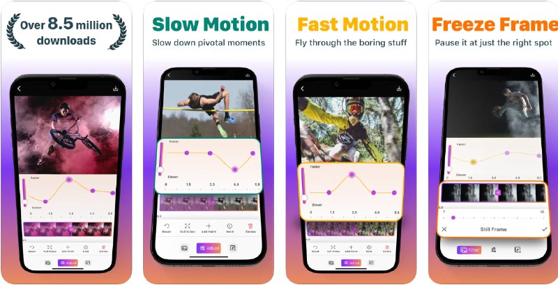 🧭 #应用限免 📂 软件名称：慢动作视频制作工具 🍏 支持平台：#iOS 15.0+ 📊 软件价格：内购限免（重启后点击礼物图标） 🪟 软件简介：一款便捷易用的视频编辑App，支持从相册选择视频或直接拍摄，轻松制作超慢动作或加速视频片段