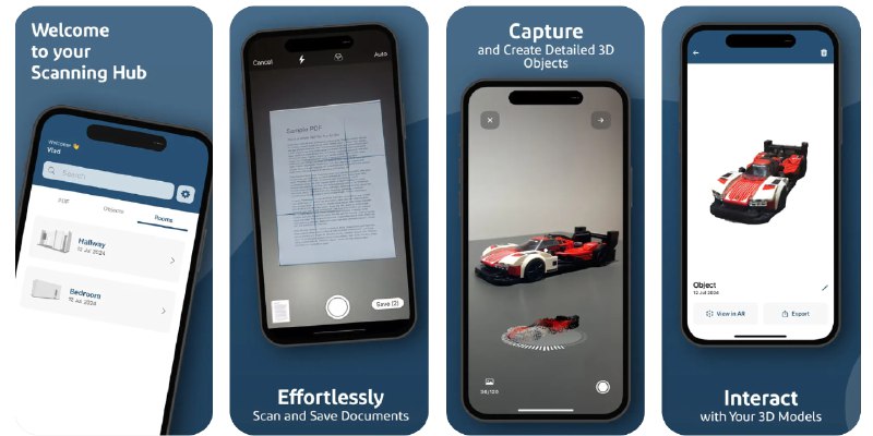 🧭 #应用限免 📂 软件名称：ScanSphere - Scan PDF 3D Room 🍏 支持平台：#iOS 17.0+ 📊 软件价格：内购限免 🪟 软件简介：一款多功能扫描应用，它可以将文档转化为PDF文件，同时支持扫描3D物体，甚至捕捉整个房间的模型，非常适合学生，打工人以及装修规划使用