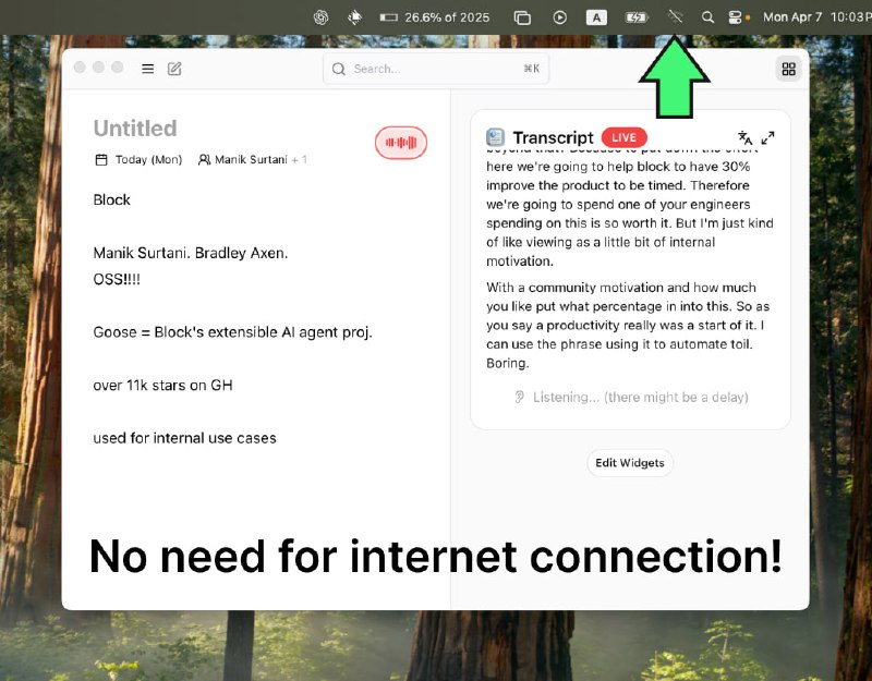 🧭 #优质应用 📂 软件名称：Hyprnote 🍏 支持平台：#macOS  📊 软件价格：免费 🪟 软件简介：一款隐私优先的AI记事本，专为连续会议设计
