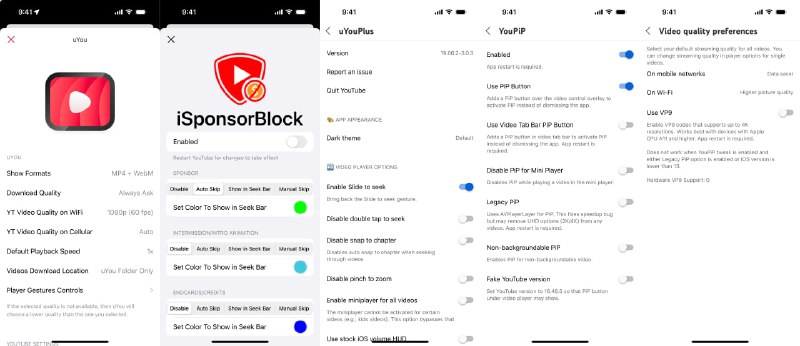 🧭 #优质应用 📂 软件名称：uYouPlus 🍏 支持平台：#iOS 14.0+ 📊 软件价格：免费 🪟 软件简介：一个针对非越狱用户的 YouTube 应用修改版，基于 MiRO92 开发的 uYou，增加了多项实用功能