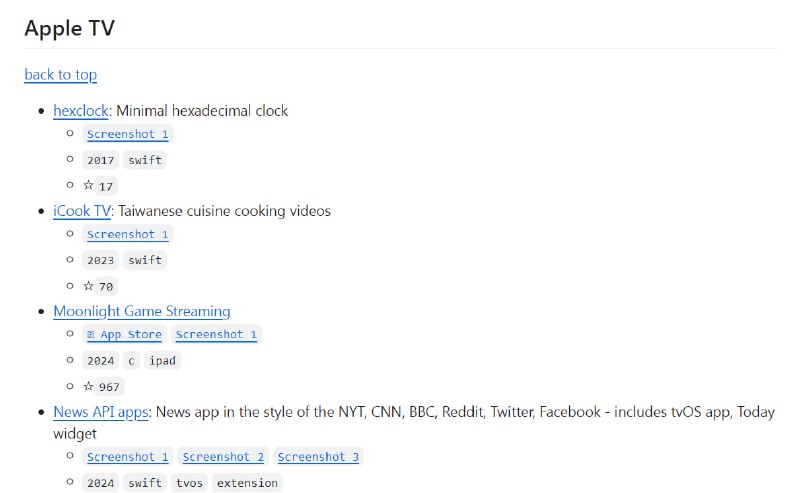 🆔  网站名称：open-source-ios-apps⭐  网站功能：开源软件列表📁  网站简介：该项目收集了用于iOS、iPadOS、watchOS、tvOS和visionOS的开源应用程序