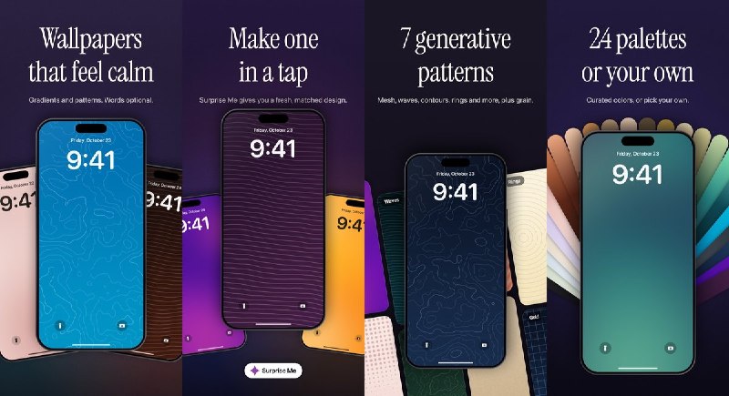 🧭 #应用限免📂 软件名称：Stillpaper: Wallpaper Maker🍏 支持平台：#iOS 18.0+📊 软件价格：免费🪟 软件简介：极简壁纸制作工具，可组合纯色、渐变和波纹、网格等图案，加入名言或自定义文字，并预览锁屏时钟与小组件的位置
