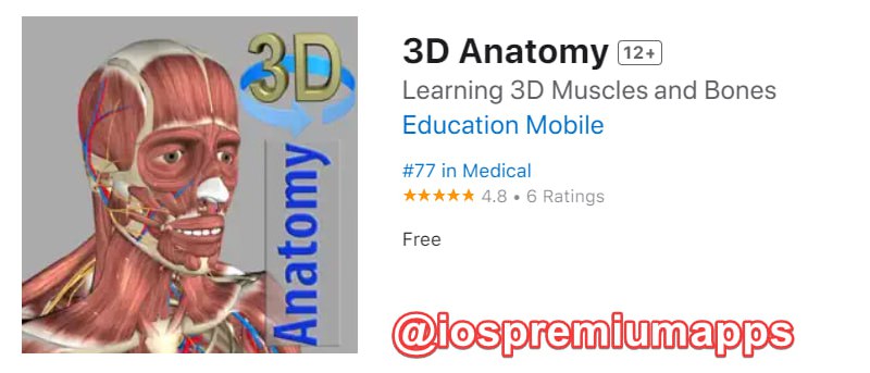 📌 #应用限免☺️ 软件名称：3D Anatomy☺️ 支持平台：#iOS📊 软件大小：180.9M💸 软件价格：$2.99→0💸 内购价格：无⚙️ 软件功能：人体解剖学📝 软件简介：是一款3D效果的人体解刨学学习工具，通过三维界面的形式来提供交互，可以让你更好地去了解人体的结构，不论是专业的人士还是爱好者，都可以通过这款应用来了解到人体结构