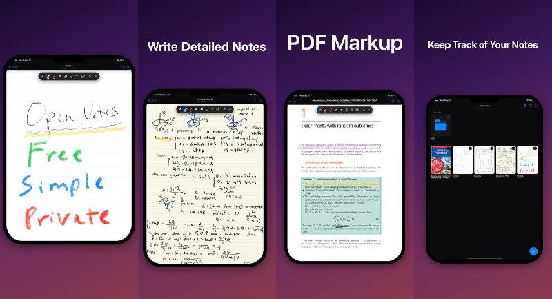 🧭 #应用限免📂 软件名称：OpenNotes: Notes & PDF Markup-Simple handwritten notes🍏 支持平台：iOS 15.1+📊 软件价格：免费🪟 软件简介：一款开源、本地优先的手写笔记应用，支持 PDF 标注、Apple Pencil 手写、文件夹整理与导出